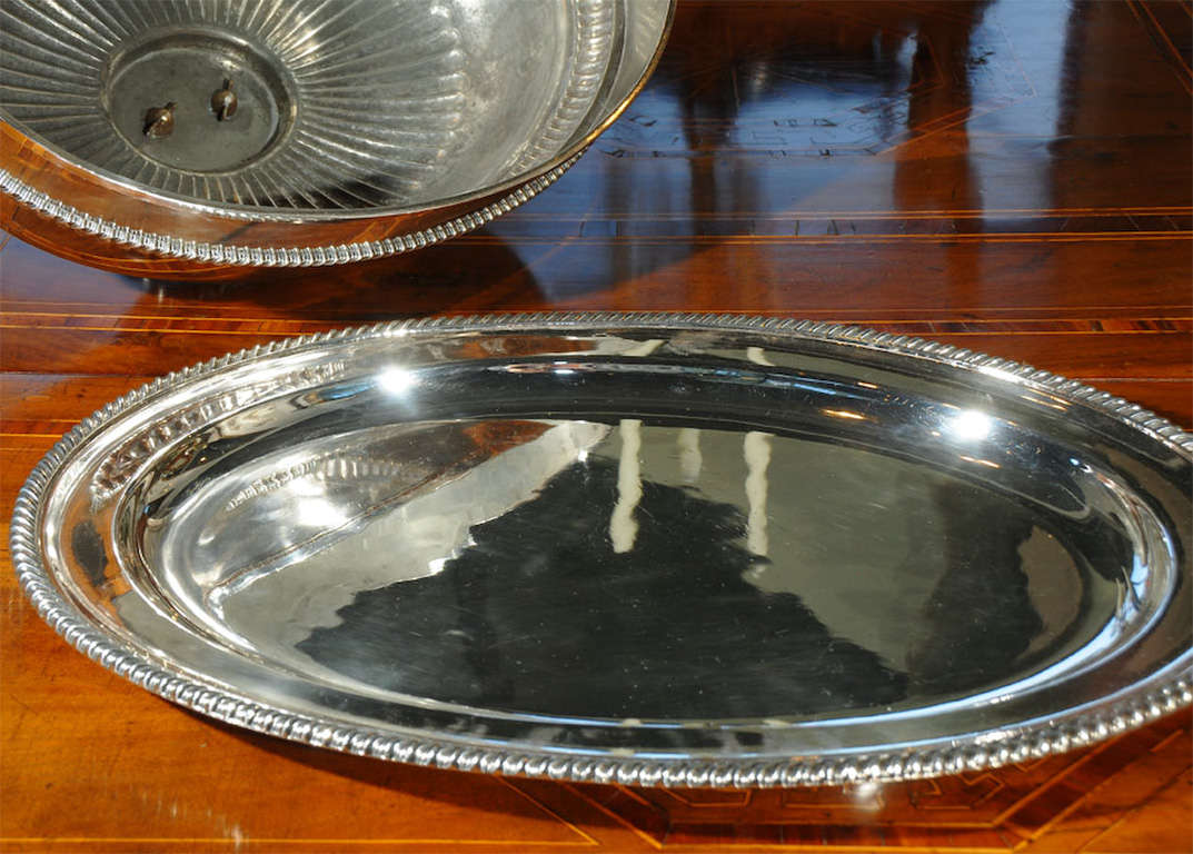 19th Century Silver Plated Roast Platter with Dome Cover