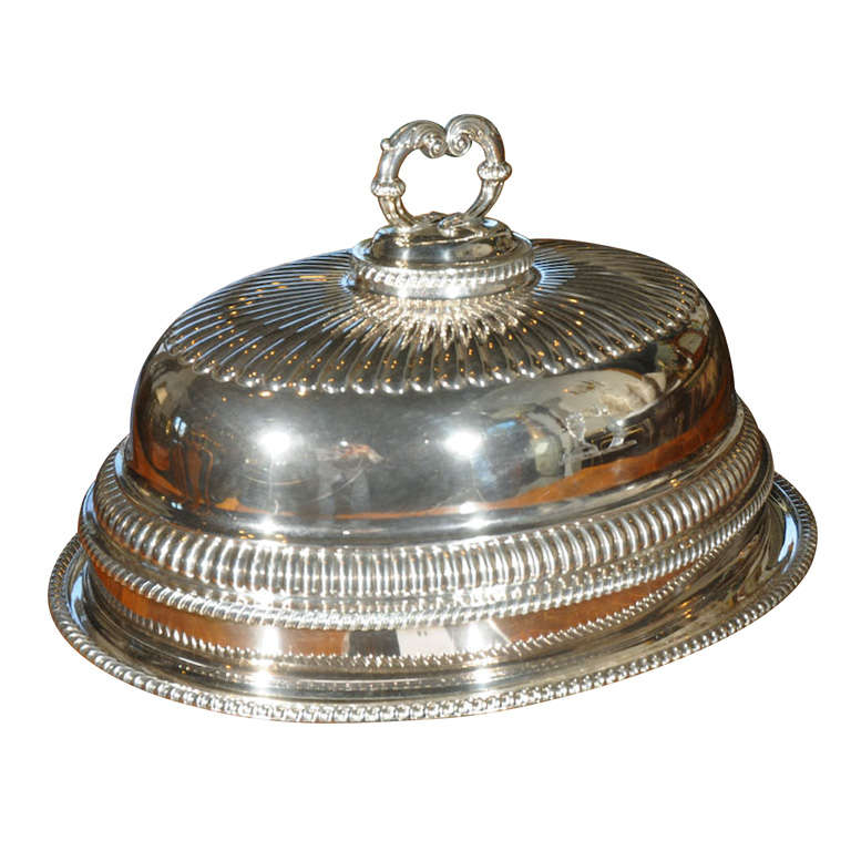 Silver Plated Roast Platter with Dome Cover at 1stDibs