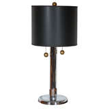 Double Brass Ball & Chrome Table Lamp