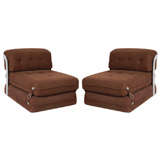 Pair of Italian Convertible Lounge Chairs