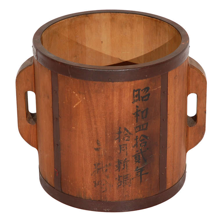 Vintage Japanese Rice Bucket at 1stdibs