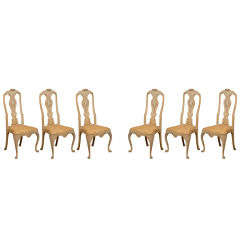 SET OF (6) 19th/20thC CARVED DUTCH CHAIRS