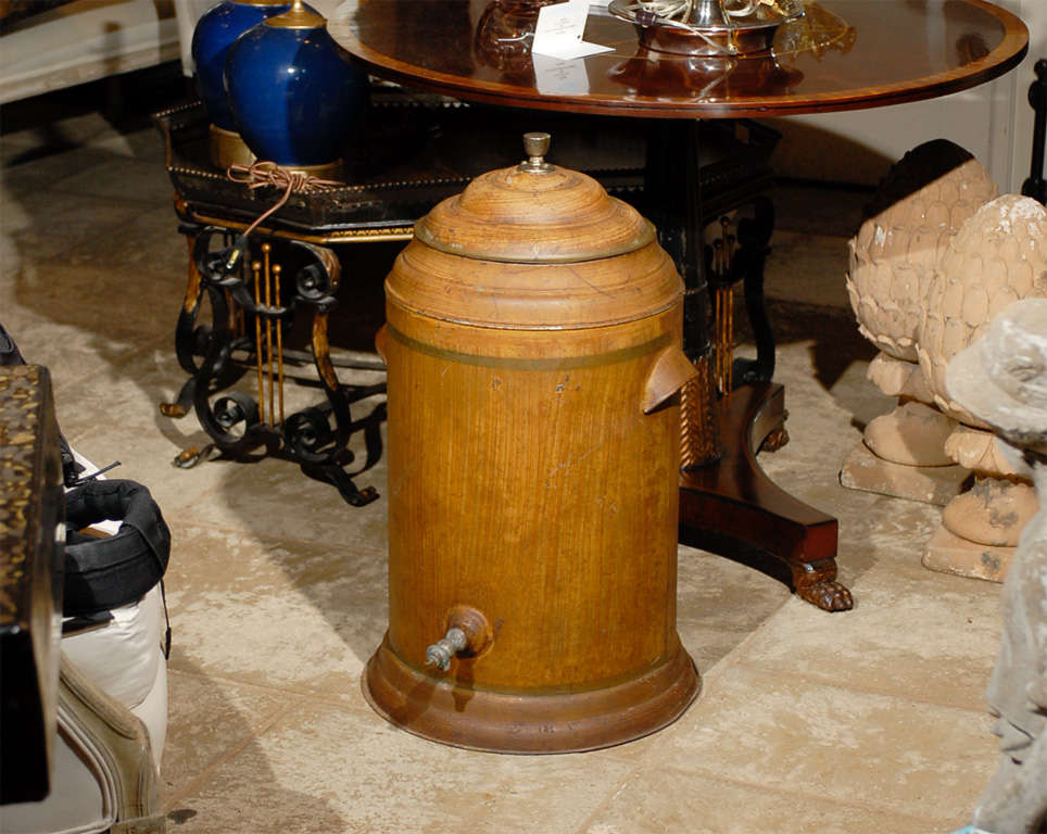 Jumbo 20th century faux bois tole water urn.