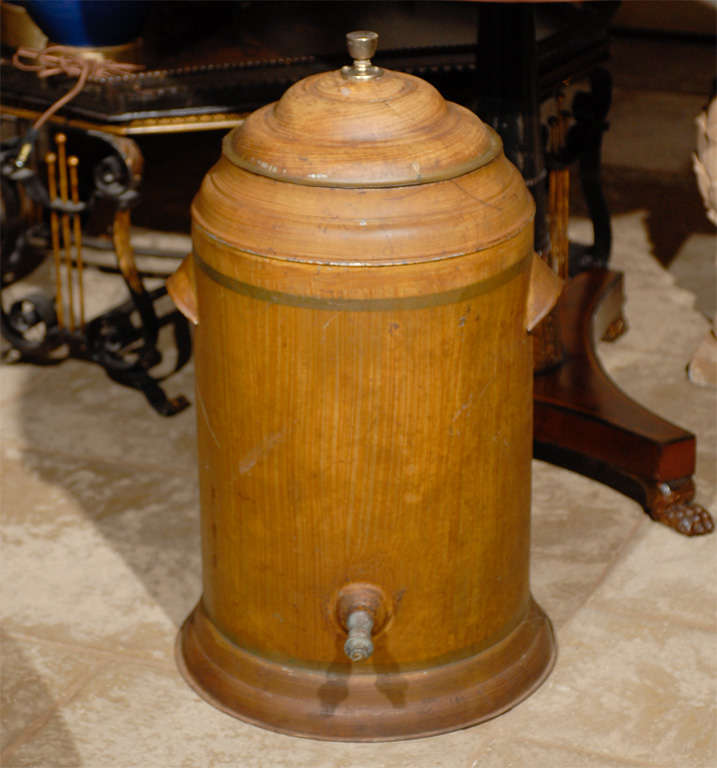 Jumbo 20th Century Faux Bois Tole Water Urn For Sale 1