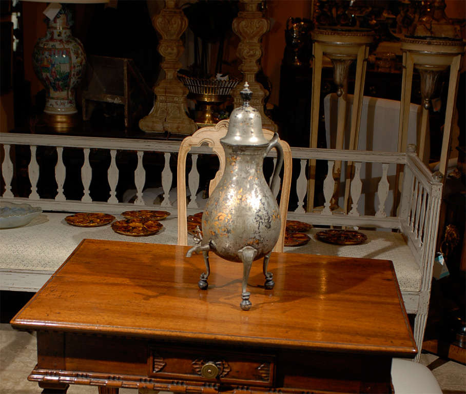 Jumbo early 19th century English coffee urn in original finish.