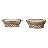 Pair Of Early 19thc Reticulated Creamware Baskets