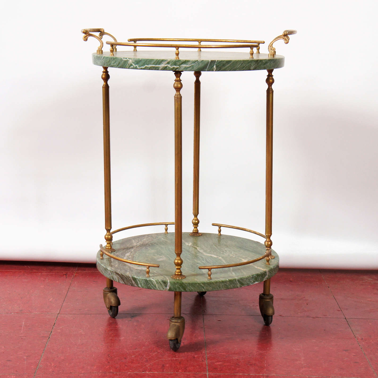 Neoclassical Maison Jansen Style Marble Serving Cart
