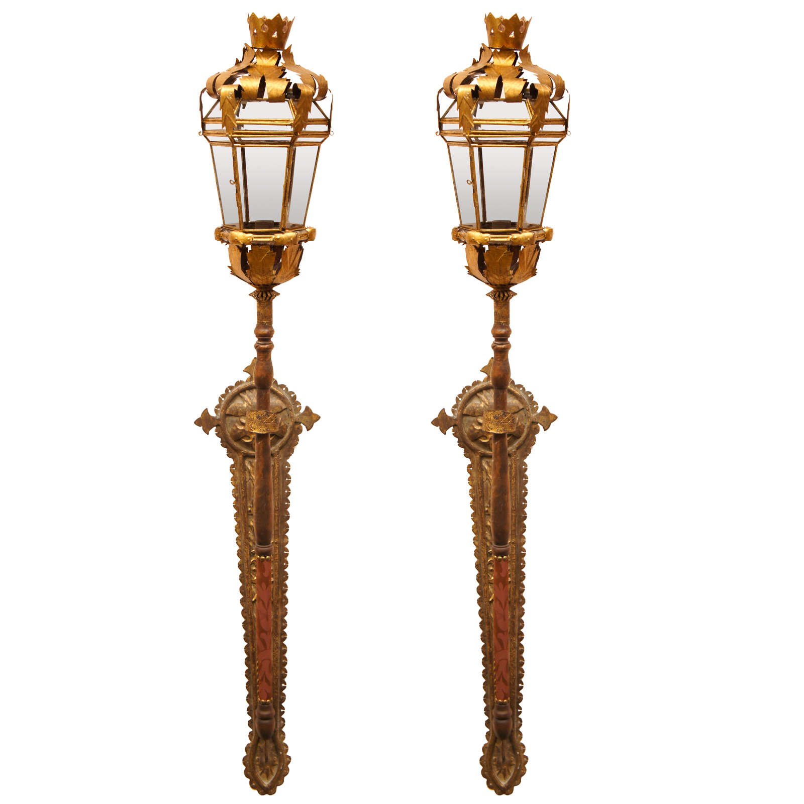 Pair of Electrified Spanish Processional Lanterns