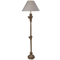 Antique 19th C Italian Silver Gilt Floor Lamp