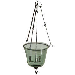 19th Century Cloche Chandelier with Hand Wrought Iron Hardware