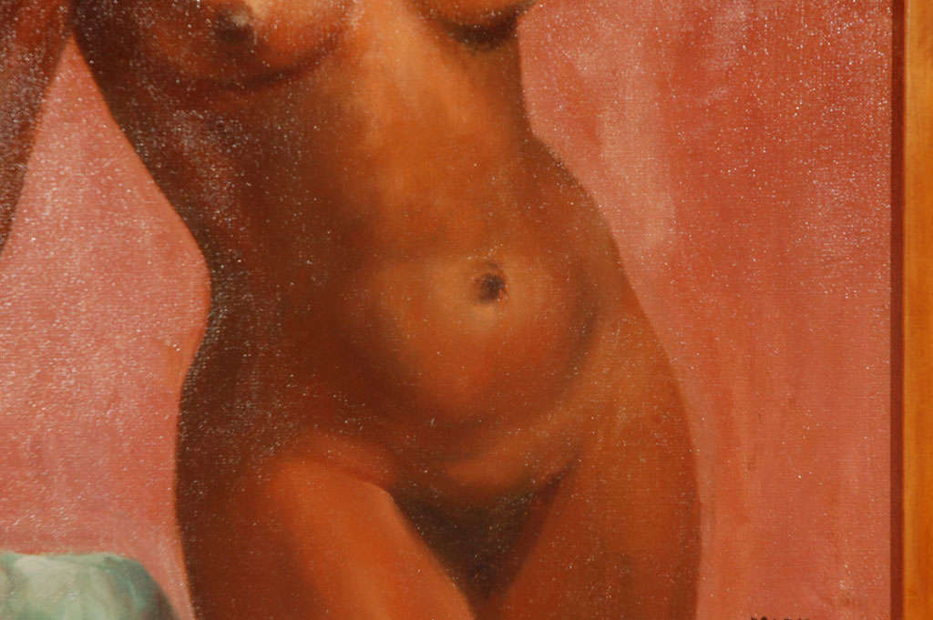 1950s Oil on Canvas Nude Painting by Mark Mohler 1