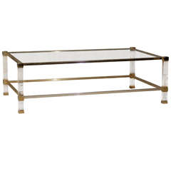 Silver and Gilt Pierre Vandel Signed Coffee Table