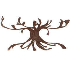 Brutalist Torch Cut Steel Wall Sculpture