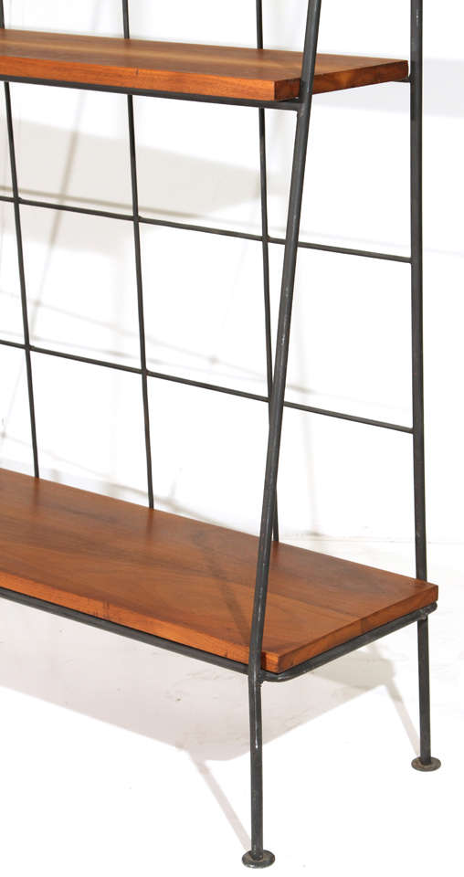 Milo Baughman Iron and wood shelving unit for Inco 3