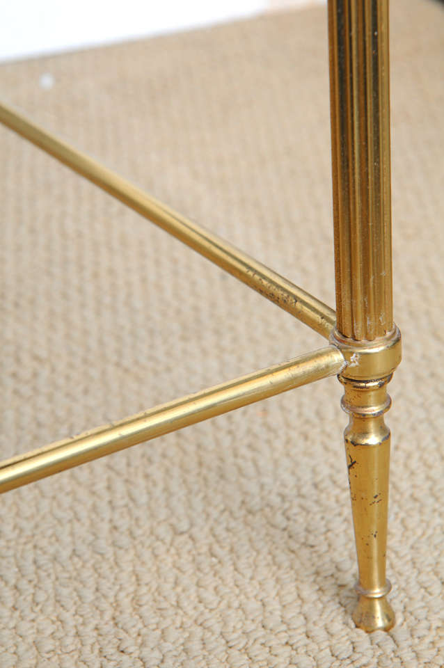 Mid century Modern Italian Brass Nesting Tables Maison Jansen style For Sale 3