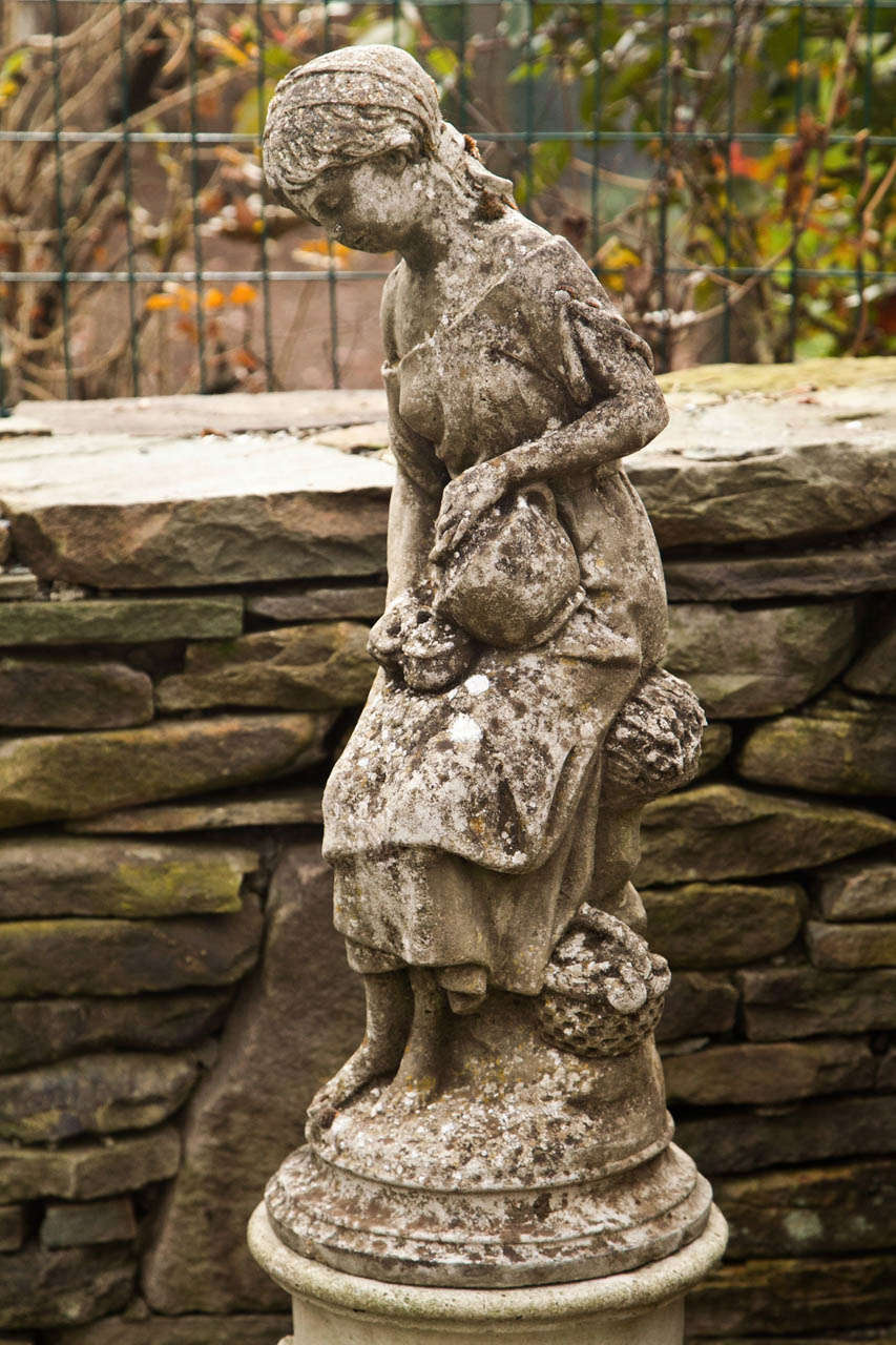 British Dainty Stone Figure of Young Lady