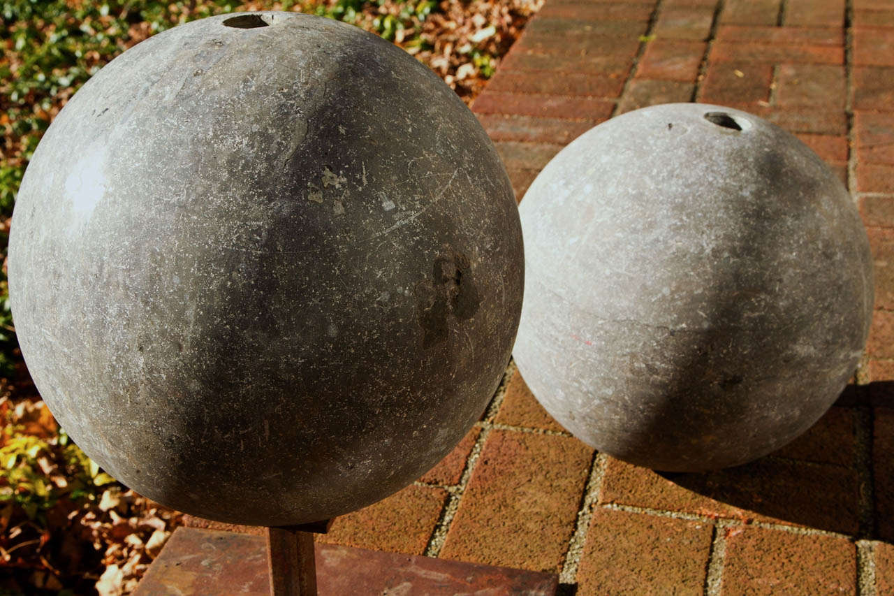 Identical 11 inch Marble Spheres 1