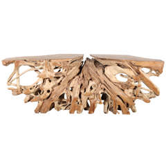 Organic Sculptured Form Lychee Wood Console