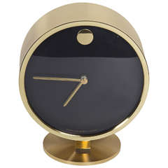 Vintage Gorgeous Brass Midcentury Desk Clock