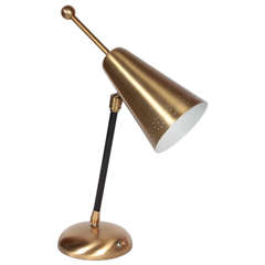 Brass Double Pivoting Desk Lamp by Gino Sarfatti for Lightolier