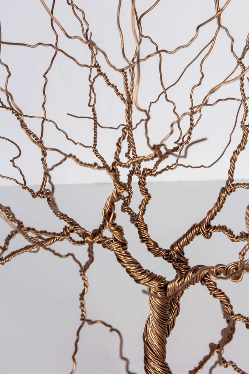 American Gold Steel Wire Tree Sculpture
