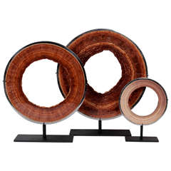 Pair of Aragonite Pipe Geode Specimen Sculptures