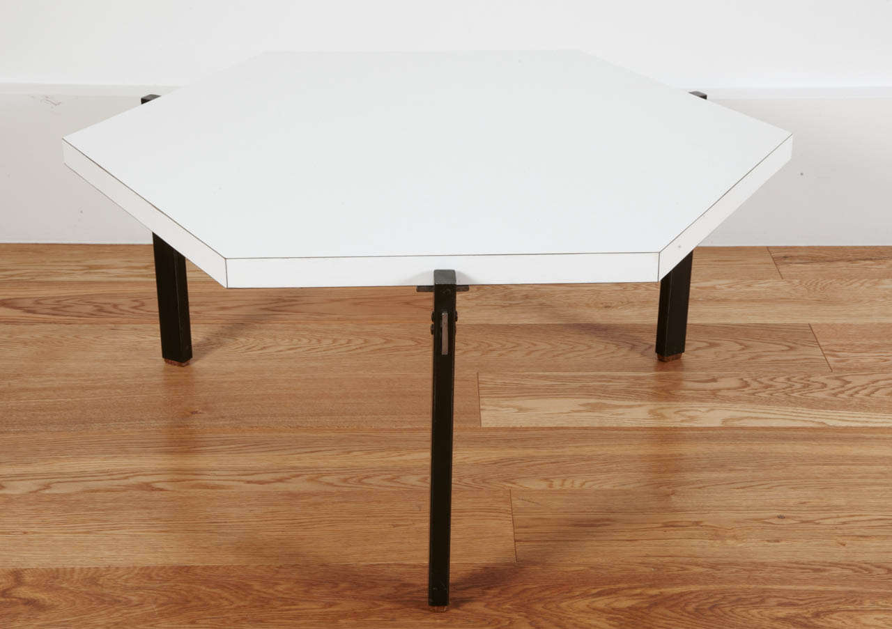 Pair of hexagonal Low Tables by André Simard - Projets 251 Edition - 1959 For Sale 3