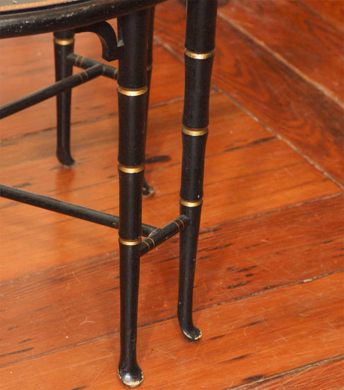 Wood French Tole Tray And Later Stand