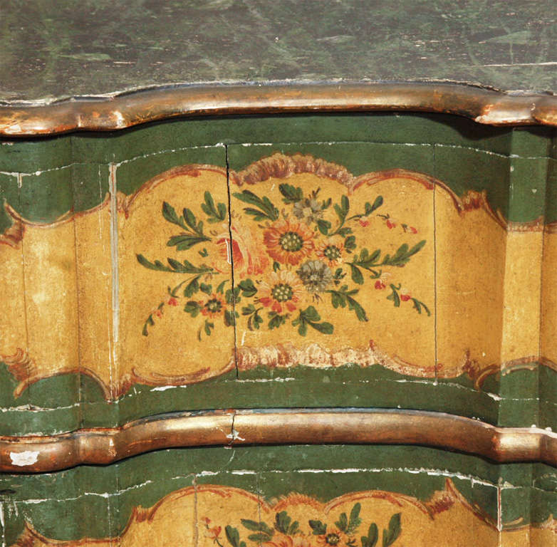 Painted Venetian 19th century two drawer commodini