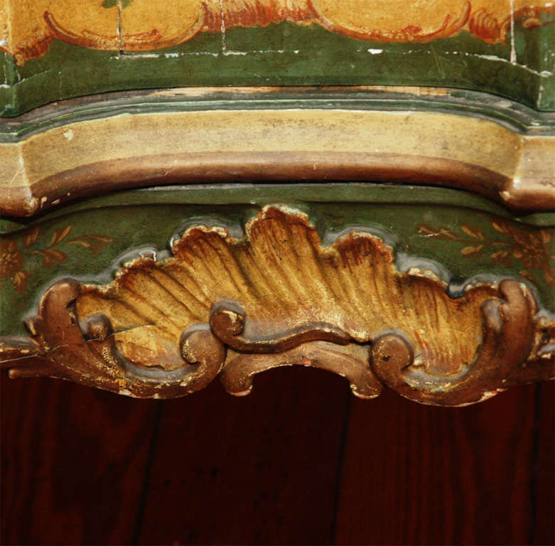 Wood Painted Two Drawer Venetian  Commodini