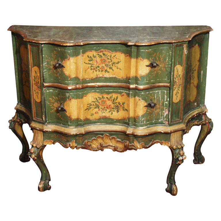 Painted Two Drawer Venetian  Commodini