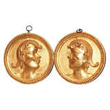 PAIR OF 18TH CENTURY GILTWOOD MEDALLIONS