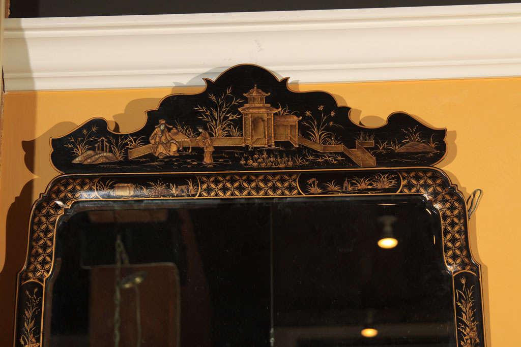 A turn of the century chinoiserie mirror For Sale 3