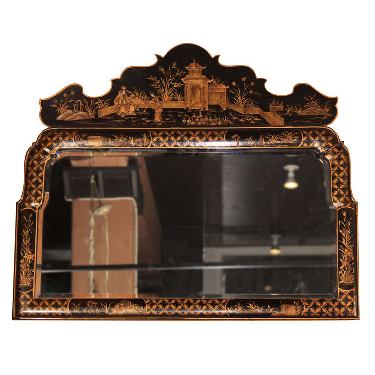 A turn of the century chinoiserie mirror For Sale
