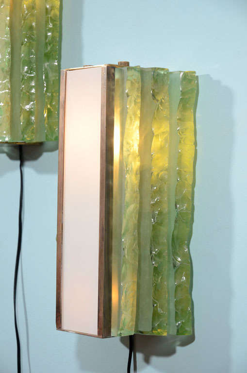 Rare Pair of No. 2439 Sconces by Max Ingrand for Fontana Arte In Excellent Condition In New York, NY