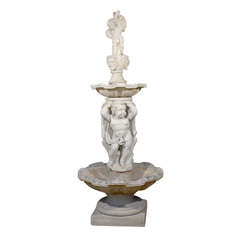 Italian Carved Stone Two-Tiered Garden Fountain from Vicenza 6