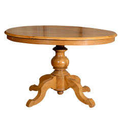 French Oval 19th Century Louis-Philippe Walnut Centre Table with Pedestal Base
