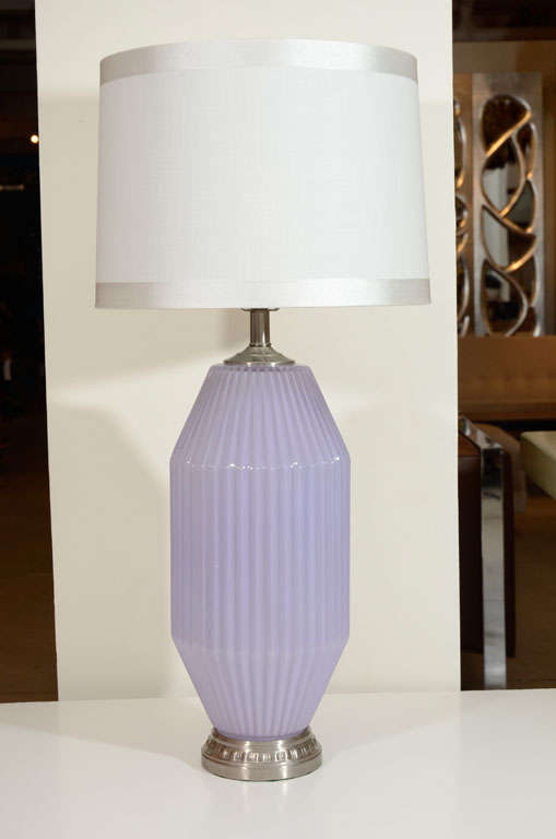 Paitr of Iris Colored Murano Glass Lamps