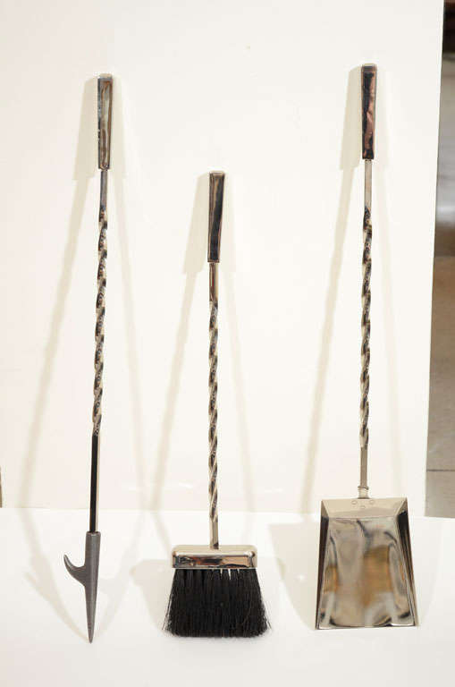 3 Piece Art Deco Fireplace Tool Set