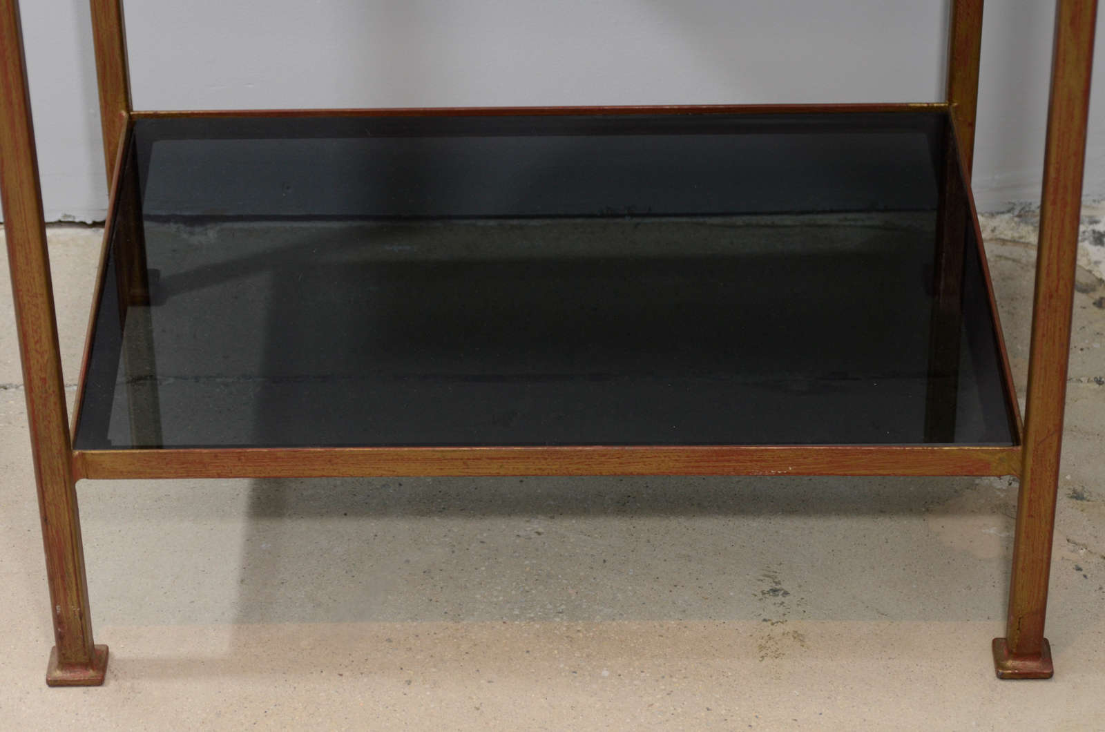 20th Century Custom Made Marcelo Side Table with Dark Grey Glass For Sale
