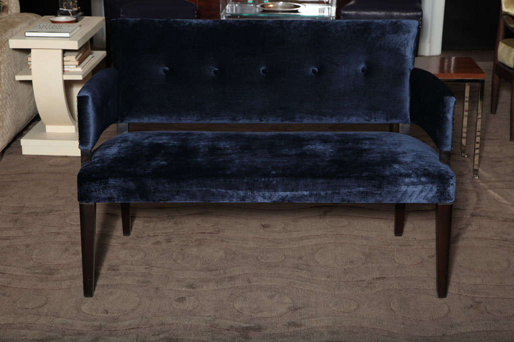 Midnight Blue Settee at 1stdibs