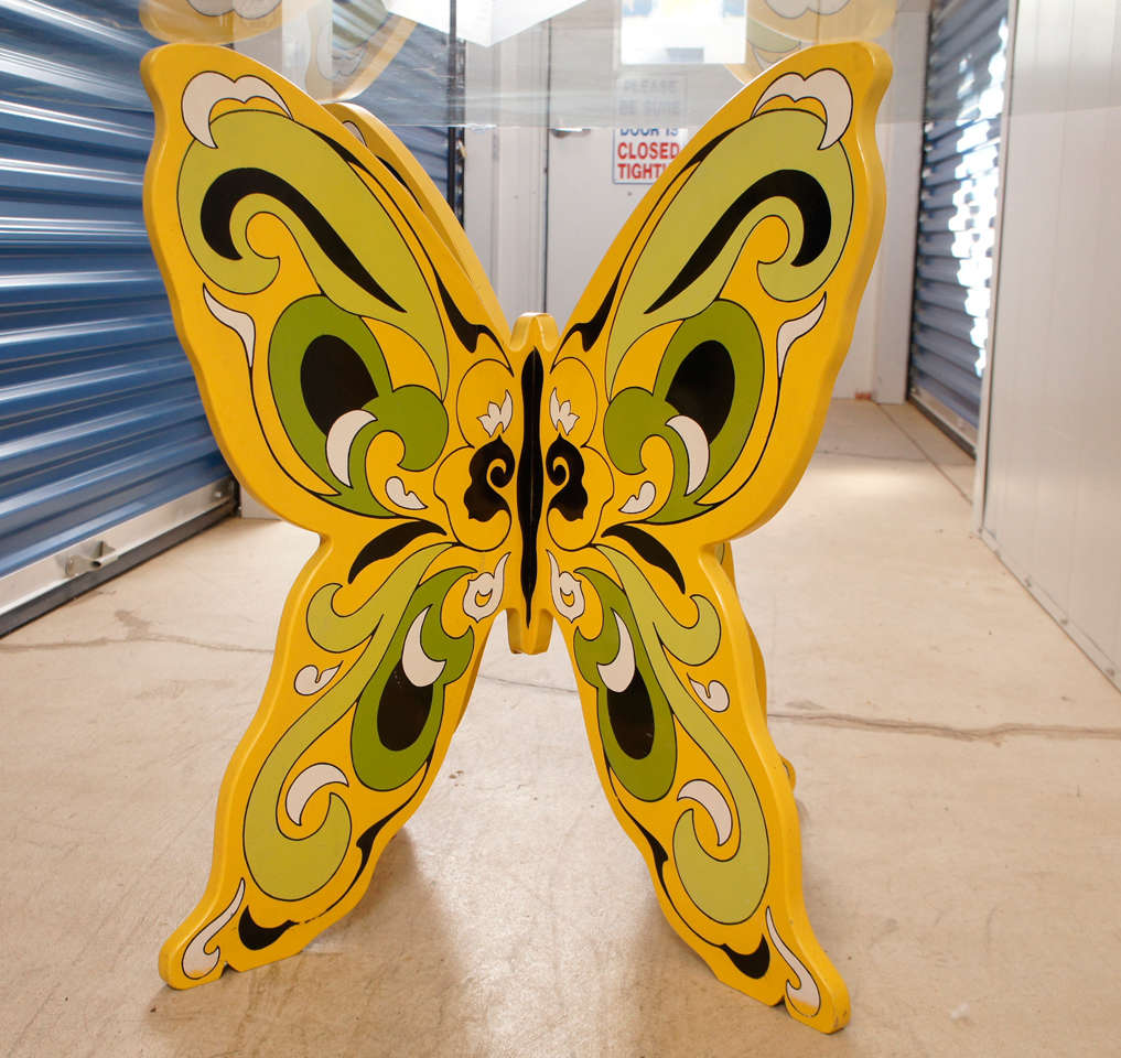 stained glass butterfly bench