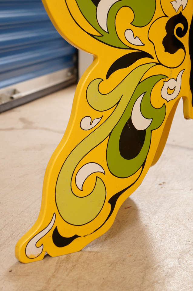 butterfly stained glass bench
