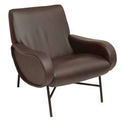 Vintage Leather "Lady" Armchair by Marco Zanuso