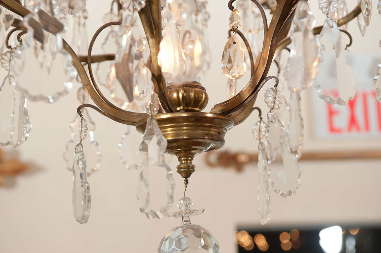 19th Century Louis XV Style Bronze and Crystal Chandelier For Sale 2