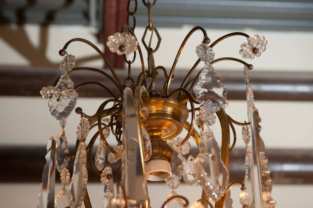 19th Century Louis XV Style Bronze and Crystal Chandelier For Sale 5