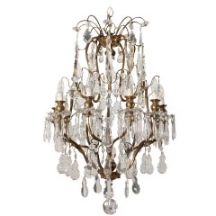 19th Century Louis XV Style Bronze and Crystal Chandelier