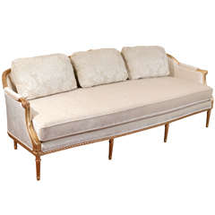 Louis XVI style gilded sofa