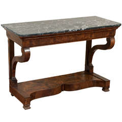 Louis Philippe Period Burled Walnut Console