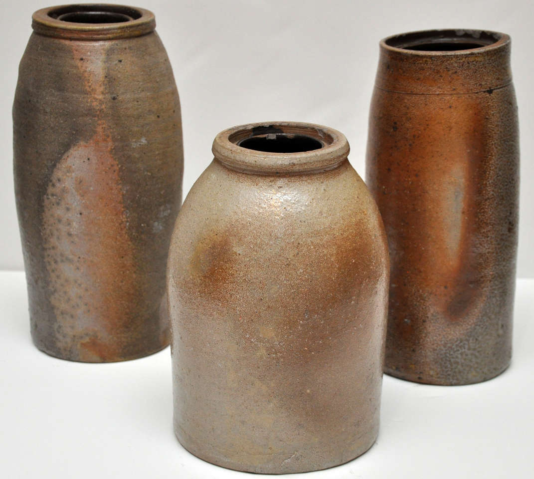 American Set of Three Stoneware Jars